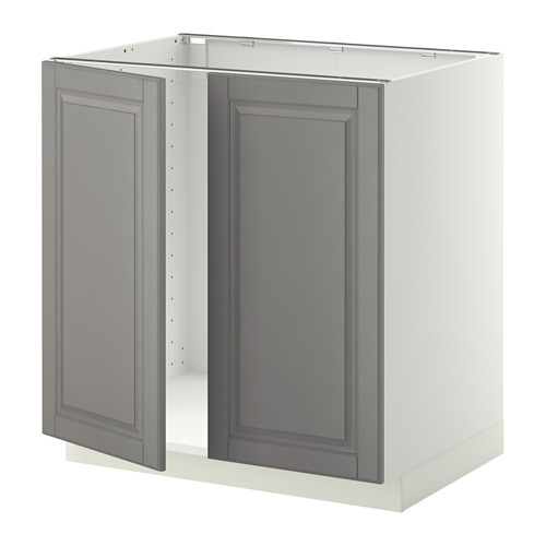METOD base cabinet for sink + 2 doors