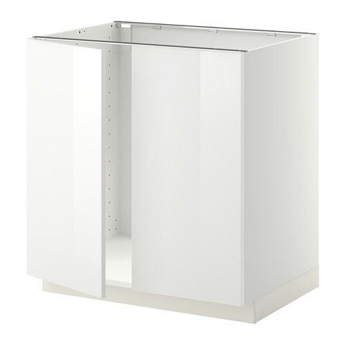 METOD base cabinet for sink + 2 doors