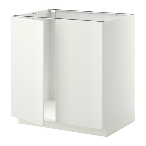 METOD base cabinet for sink + 2 doors