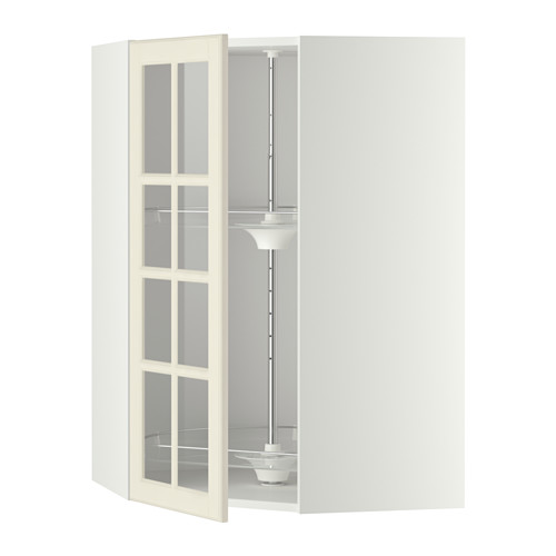 METOD corner wall cab w carousel/glass dr