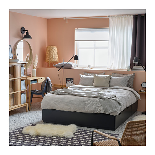 NORDLI, rúmgrind með hirslu