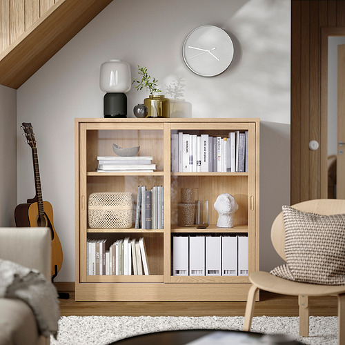 TONSTAD, cabinet with sliding glass doors