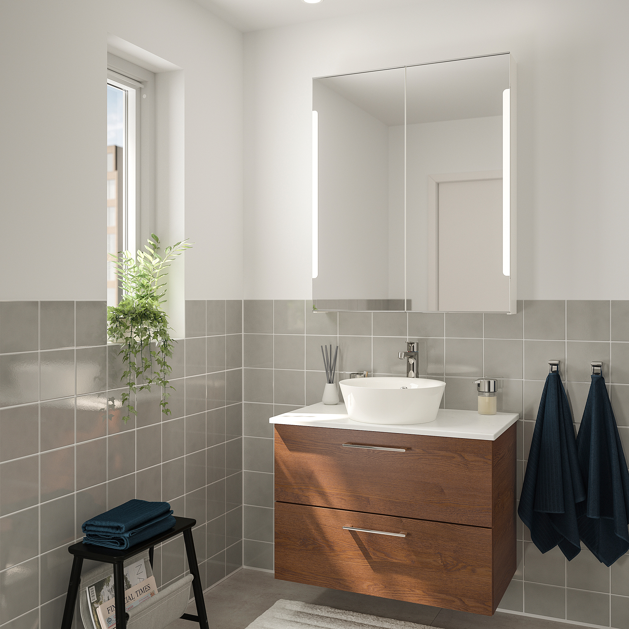 GODMORGON/TOLKEN/KATTEVIK bathroom furniture, set of 5