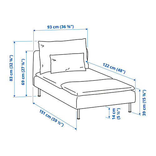SÖDERHAMN chaise longue