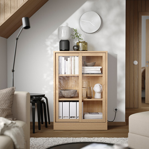 TONSTAD, cabinet with sliding glass doors