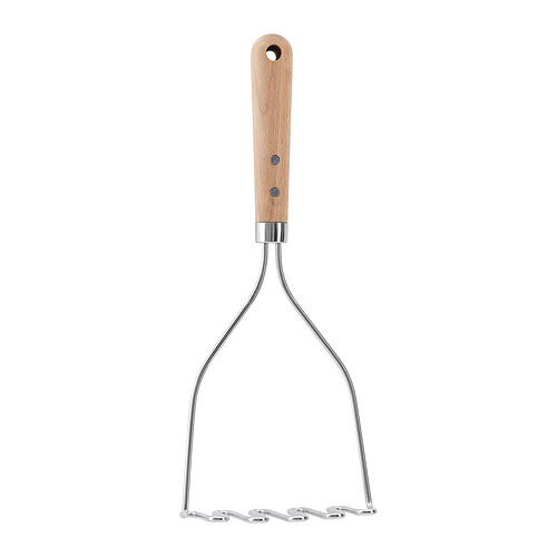 VARDAGEN — Kartöflustappari, 30 cm, ryðfrítt stál/beyki