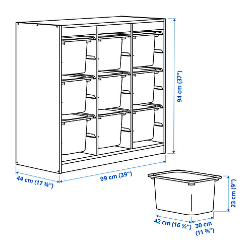 TROFAST storage combination with boxes