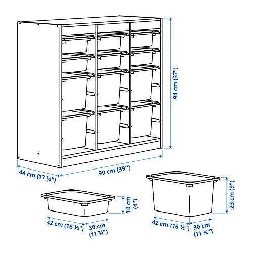 TROFAST storage combination with boxes