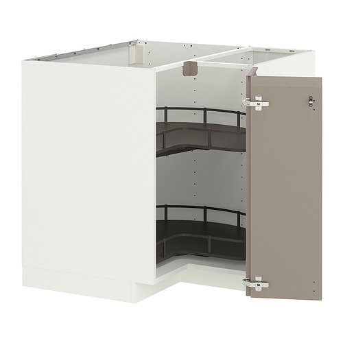 METOD, grunnskápur í horn m/snúanl. hillum