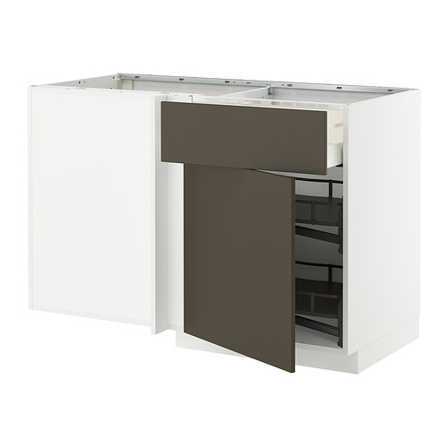 METOD/MAXIMERA, grunnskápur í horn/skúff/útdraganl.