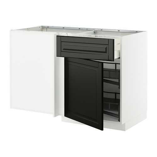 METOD/MAXIMERA, grunnskápur í horn/skúff/útdraganl.