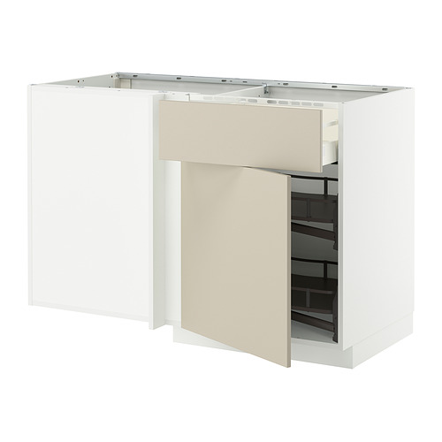 METOD/MAXIMERA, grunnskápur í horn/skúff/útdraganl.