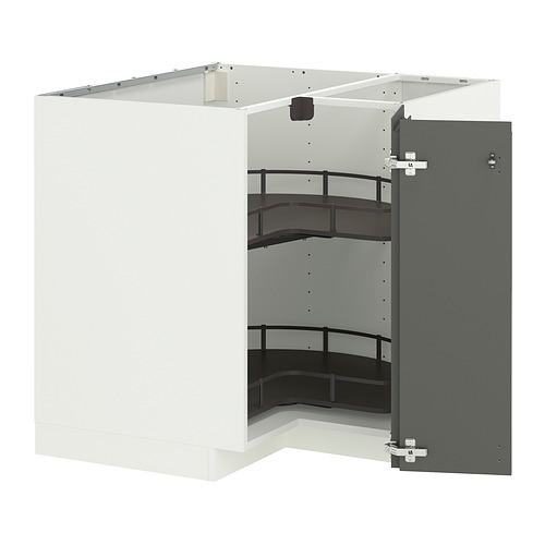 METOD, grunnskápur í horn m/snúanl. hillum