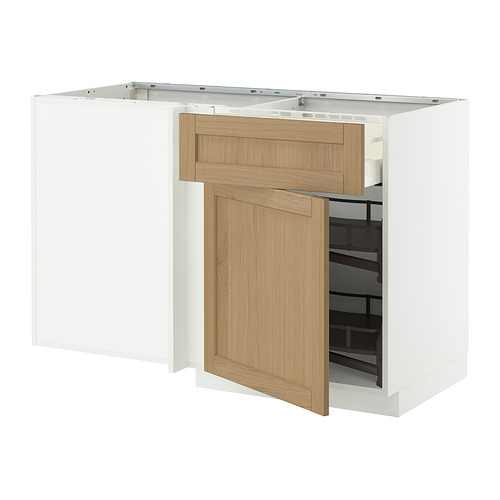 METOD/MAXIMERA, grunnskápur í horn/skúff/útdraganl.