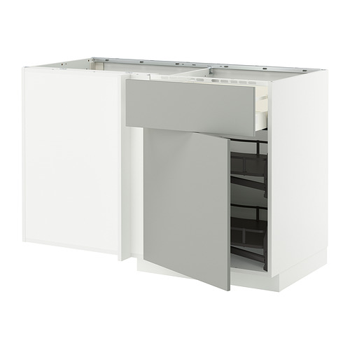 METOD/MAXIMERA, grunnskápur í horn/skúff/útdraganl.