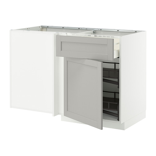 METOD/MAXIMERA, grunnskápur í horn/skúff/útdraganl.