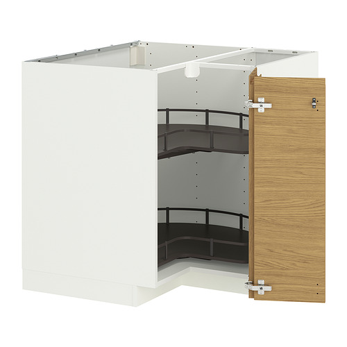 METOD, grunnskápur í horn m/snúanl. hillum