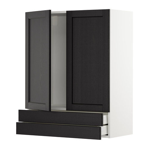 METOD/MAXIMERA wall cabinet w 2 doors/2 drawers
