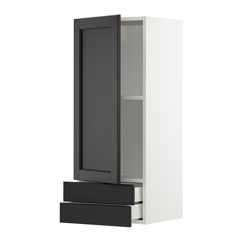 METOD/MAXIMERA wall cabinet with door/2 drawers