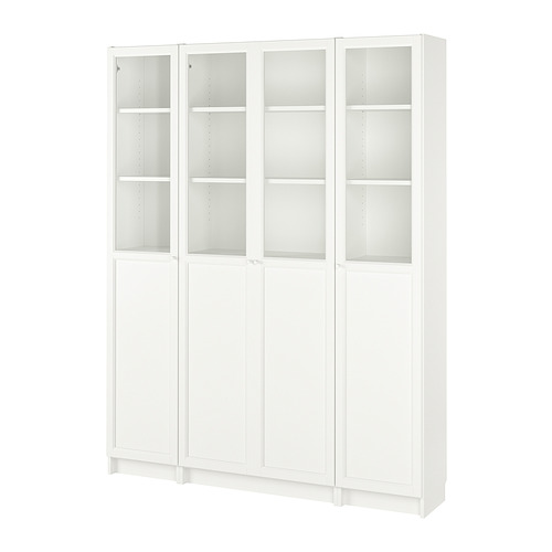 BILLY/OXBERG, bookcase comb w panel/glass doors