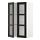 METOD, wall cabinet w shelves/2 glass drs