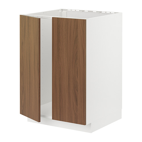 METOD base cabinet for sink + 2 doors