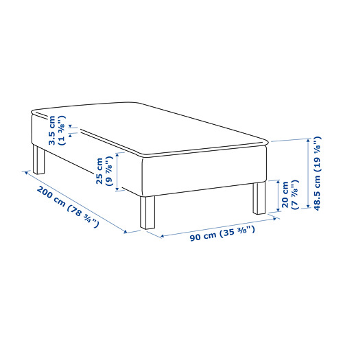 SNARUM sprung base incl. mattress pad