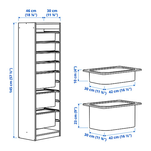 TROFAST storage combination with boxes