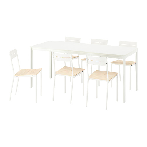 VIHALS/BUSLÄTT, table and 6 chairs