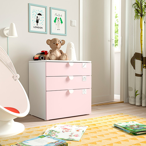 SMÅSTAD/PLATSA, chest of 3 drawers
