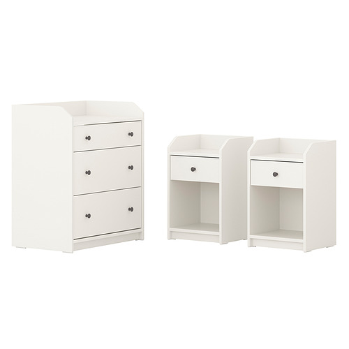 HAUGA, bedroom furniture, set of 3