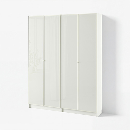 BILLY/HÖGBO, bookcase combination w glass doors