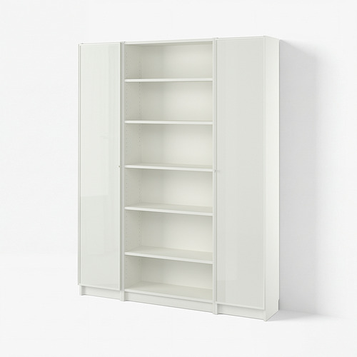 BILLY/HÖGBO, bookcase combination w glass doors