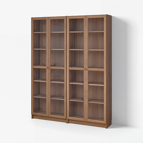 BILLY/OXBERG, bookcase combination w glass doors