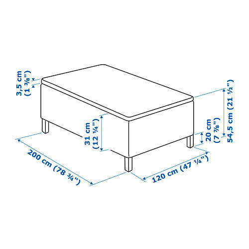 SKÅRER sprung base incl. mattress pad