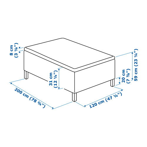 SKÅRER sprung base incl. mattress pad