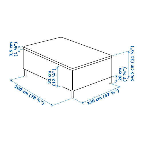 SKÅRER sprung base incl. mattress pad