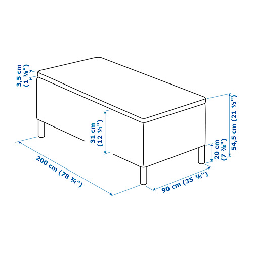 SKÅRER sprung base incl. mattress pad