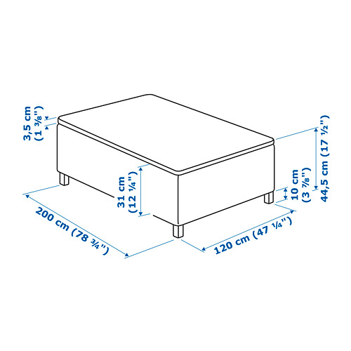 SKÅRER sprung base incl. mattress pad