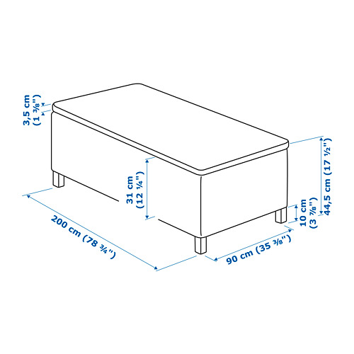 SKÅRER sprung base incl. mattress pad