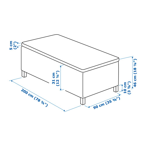 SKÅRER sprung base incl. mattress pad