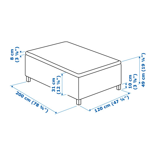 SKÅRER sprung base incl. mattress pad