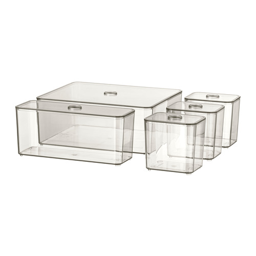 GODMORGON, box with lid, set of 5