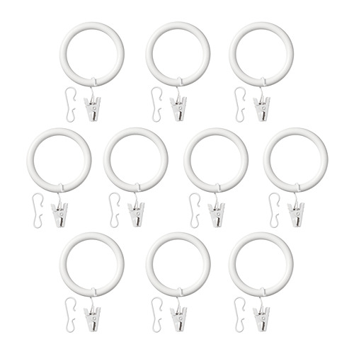 SYRLIG, curtain ring with clip and hook