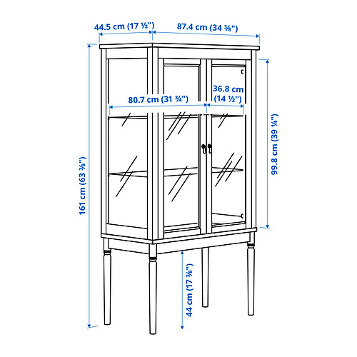 FÄRJKARL glerskápur
