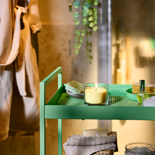 LOTSFÅGEL, scented candle in glass