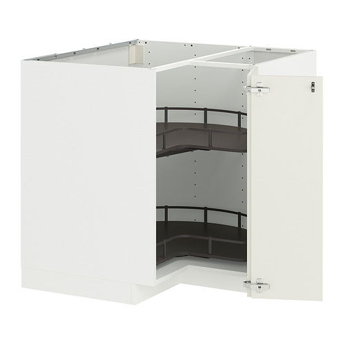 METOD, grunnskápur í horn m/snúanl. hillum