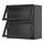 METOD, wall cab horizontal w 2 glass doors