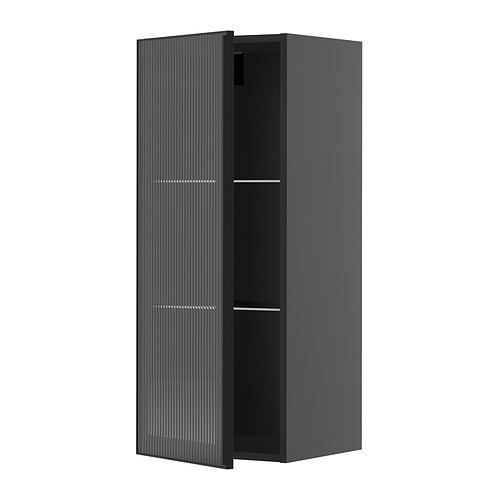METOD wall cabinet w shelves/glass door