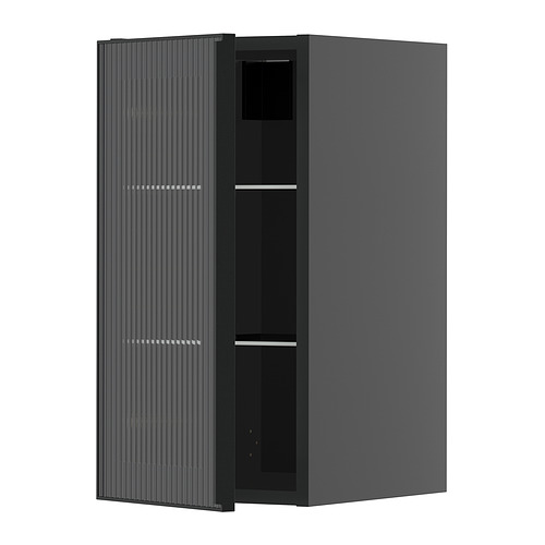METOD wall cabinet w shelves/glass door